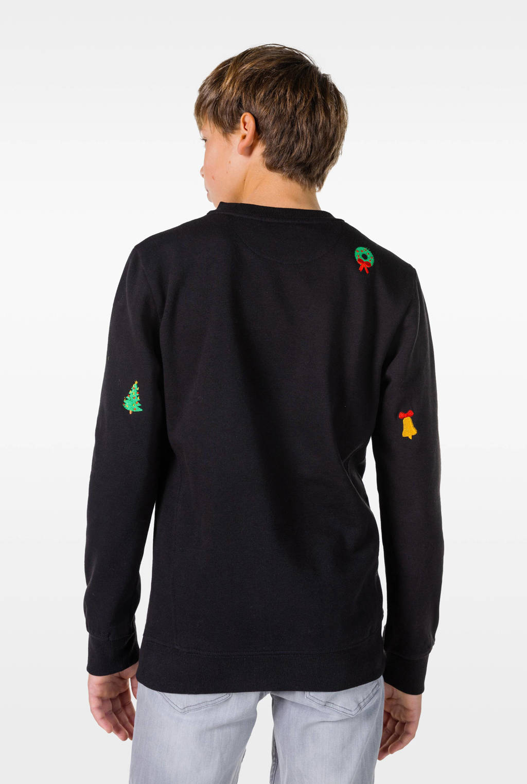 OppoSuits sweater X-Mas Icons met all over print zwart/meerkleurig