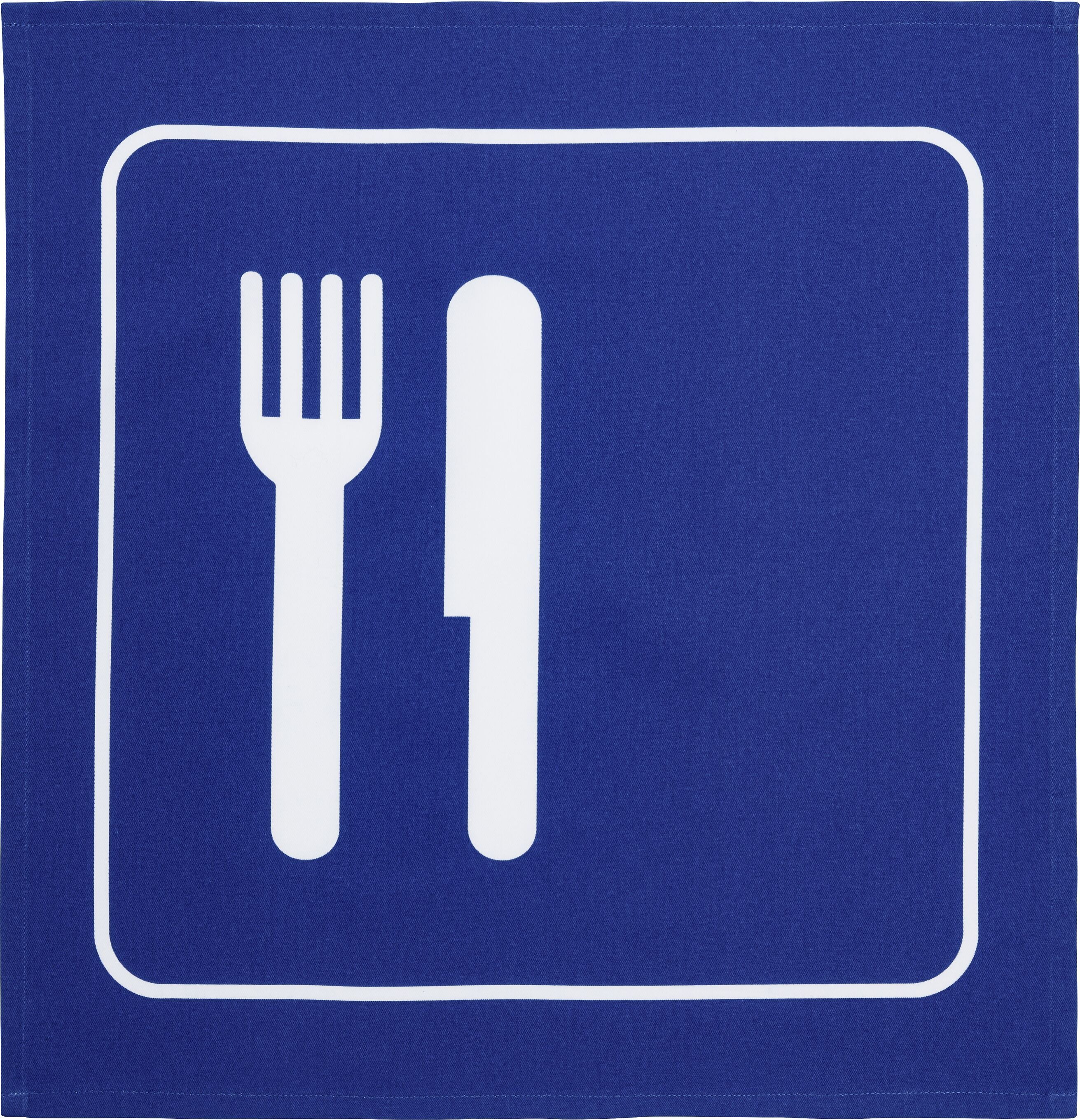 SE PICTO BISTRO 2er set Küchentuch 50x50 - Blau / B: 50.0 cm x H: 50.0 cm