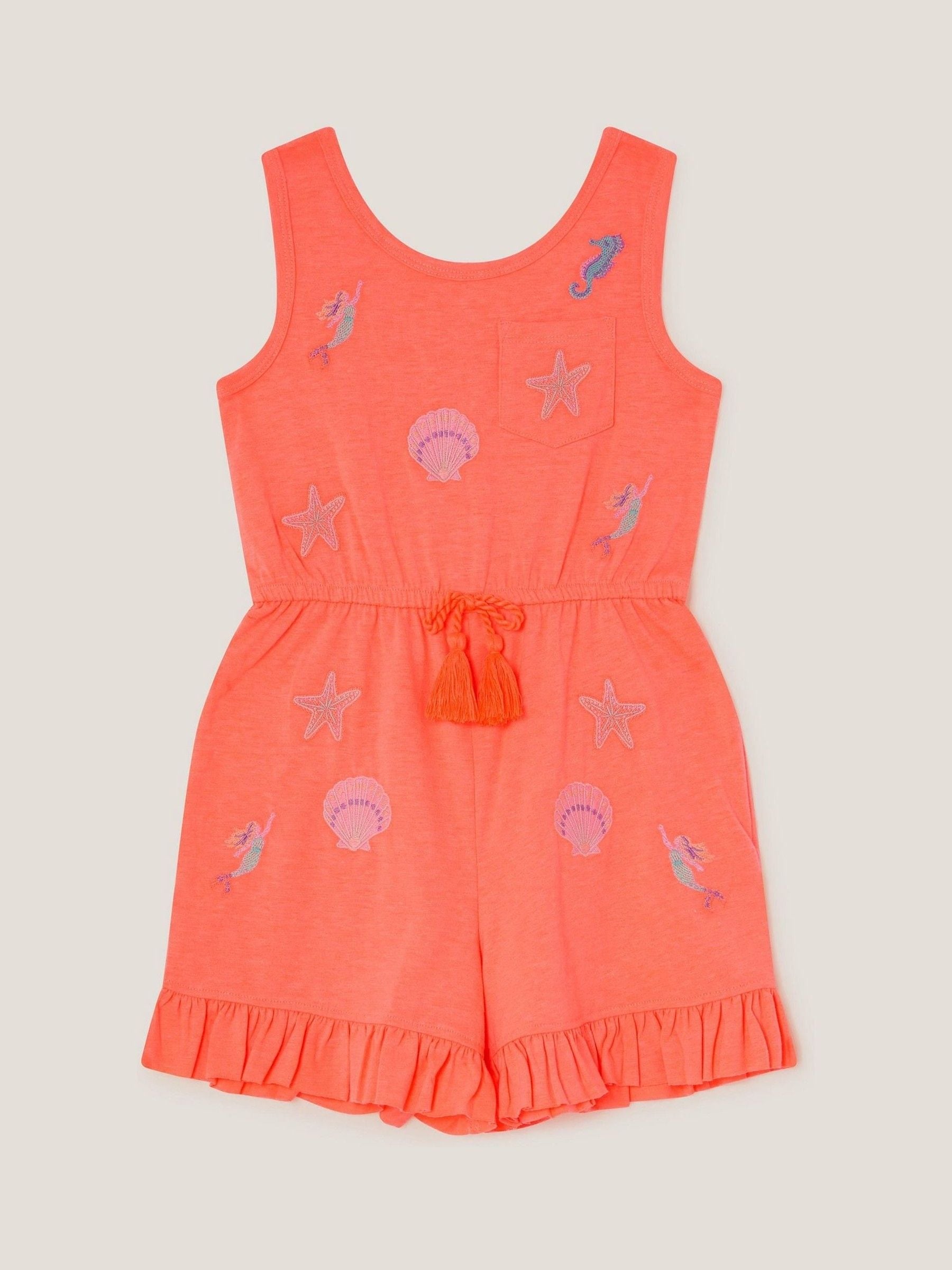 Monsoon Sea Life Embroidered Jersey Playsuit