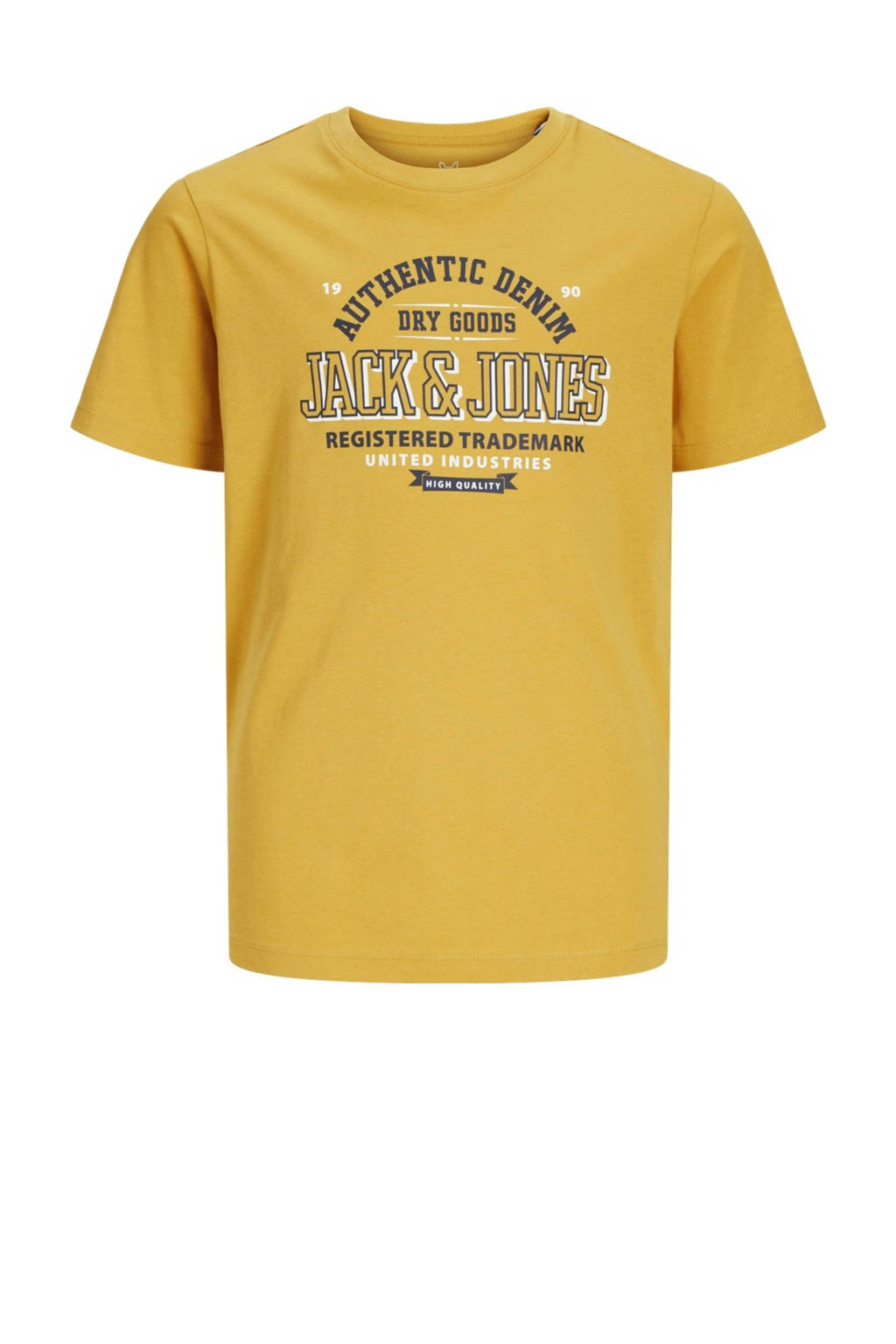 JACK & JONES T-shirt JJELOGO met logo honinggeel