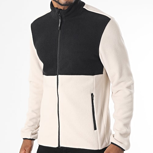 Veste Polaire Zippée Flame Fleece Beige Noir
