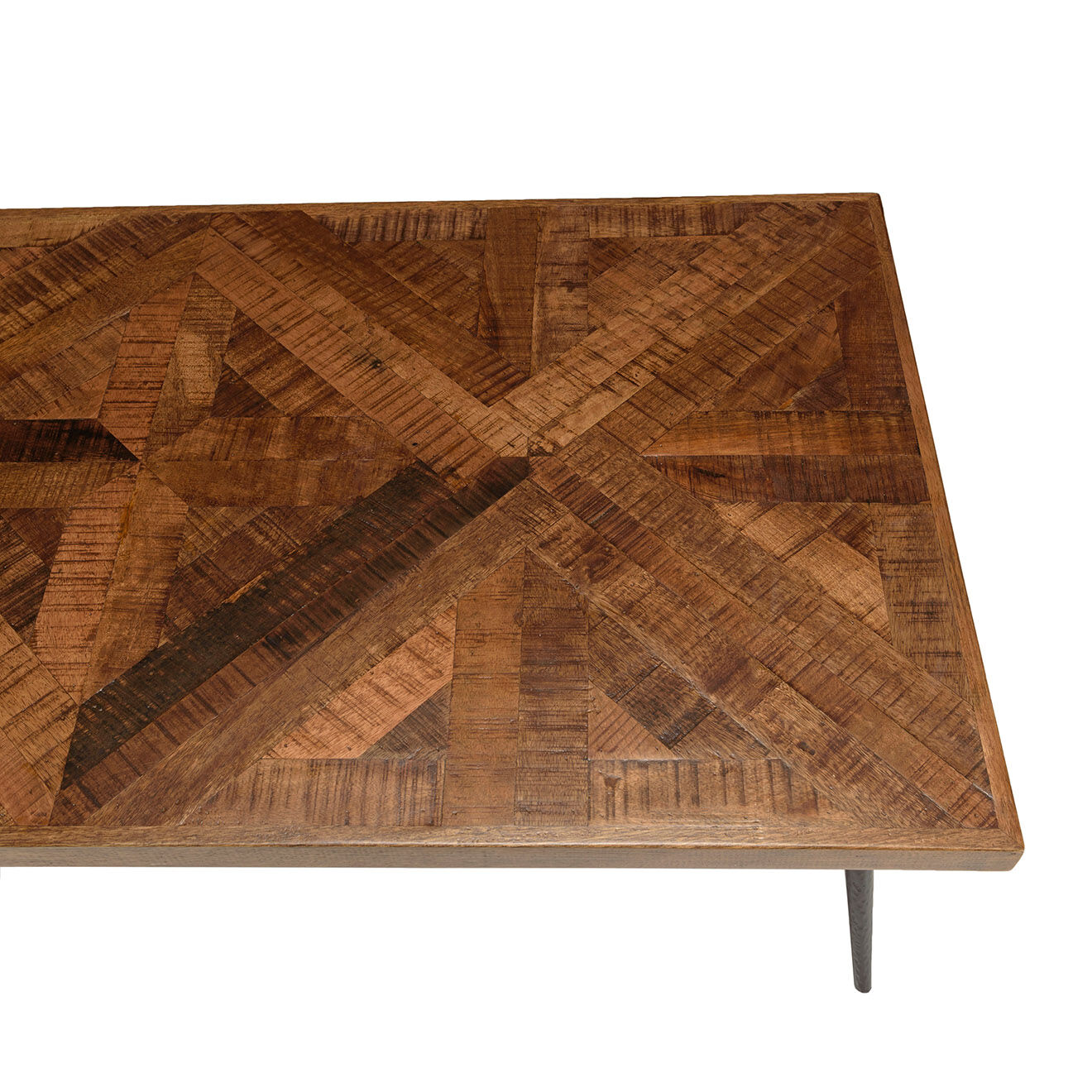 Macabane Table basse rectangle bois recyclé pieds métal Kiara bois - 135x70x40 cm