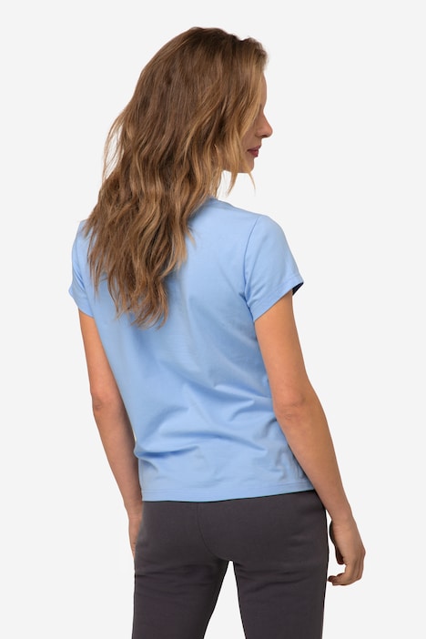 T-Shirt, Fisch Motiv, V-Ausschnitt, Halbarm