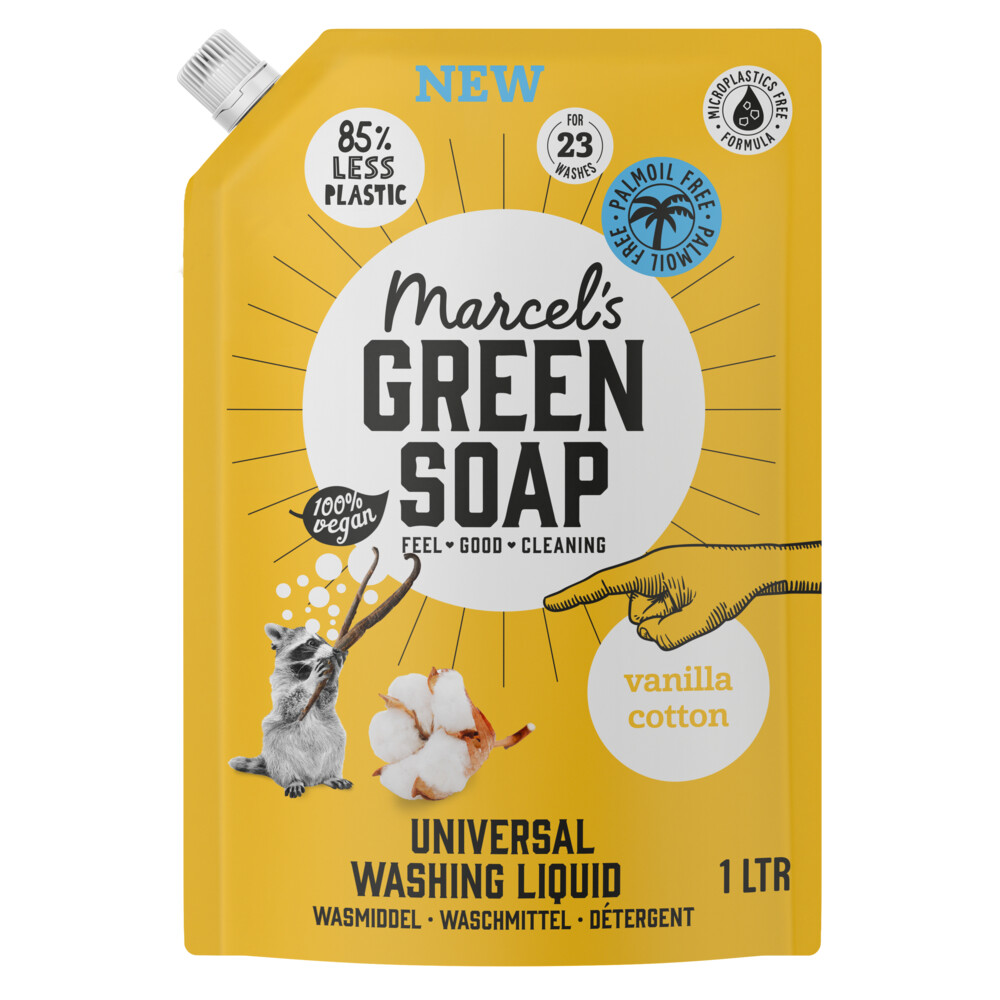 Marcel's Green Soap Wasmiddel Navul Vanille & Katoen 23 Wasbeurten1 liter