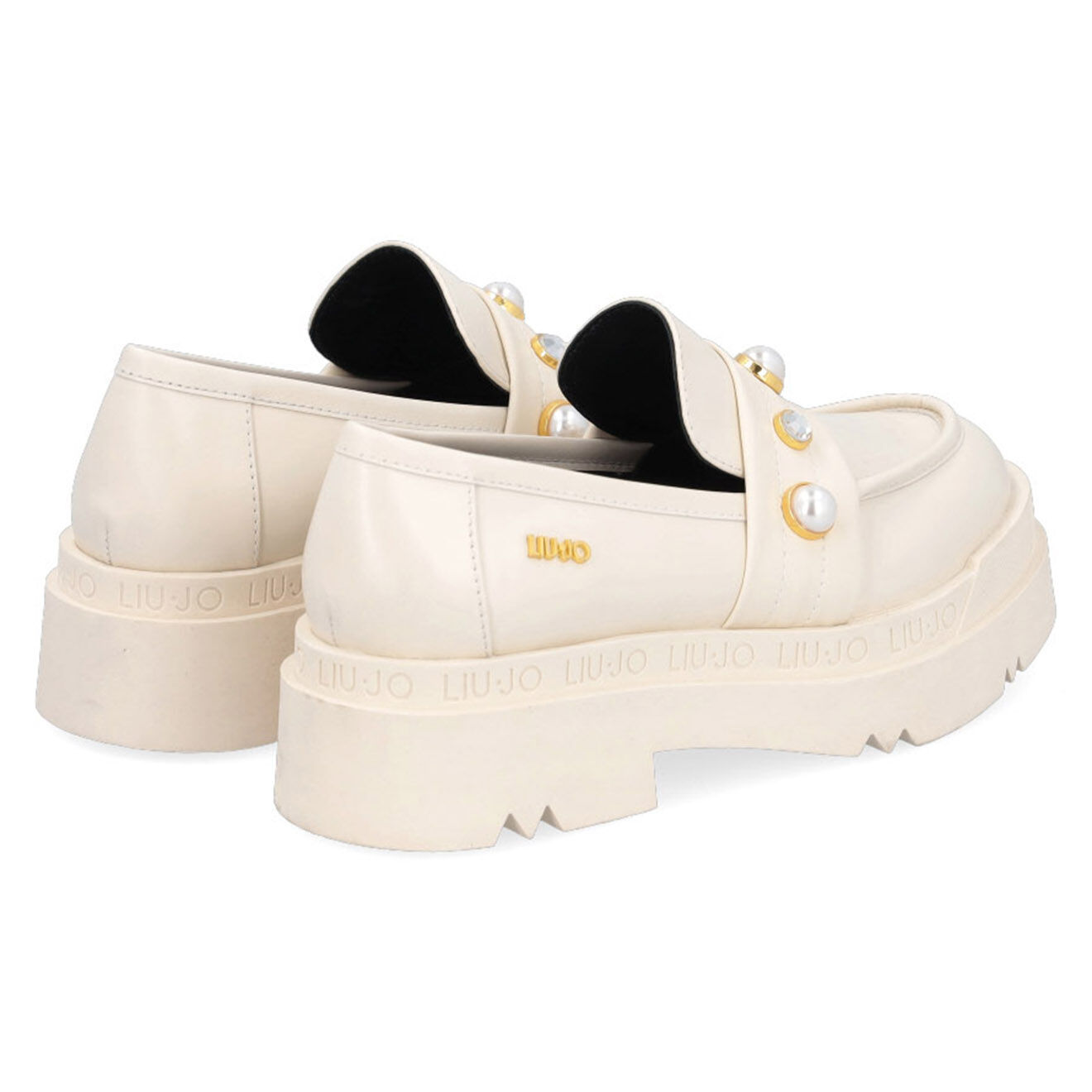 Liu-Jo Mocassins en Cuir Love écrus