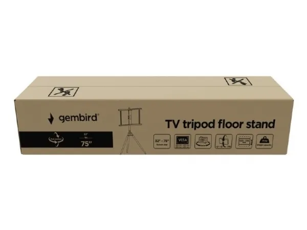 Gembird TVS-75ST-01, 200 x 200 mm, 600 x 400 mm, -5 - 3°, -20 - 180°, Bøgetræ, Plast, Stål, Sort, Træ
