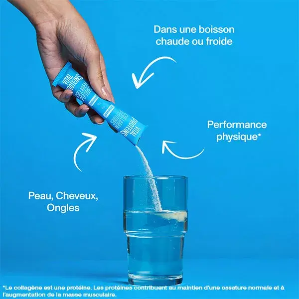Peptídeos de colágeno Vital Proteins, colágeno bovino em pó, 10 sachês de 10g