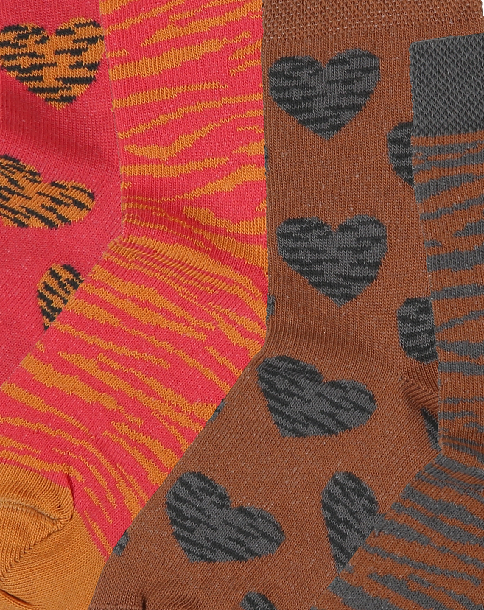 Socken TIGERHERZ 4er-Pack in caramel/toffee