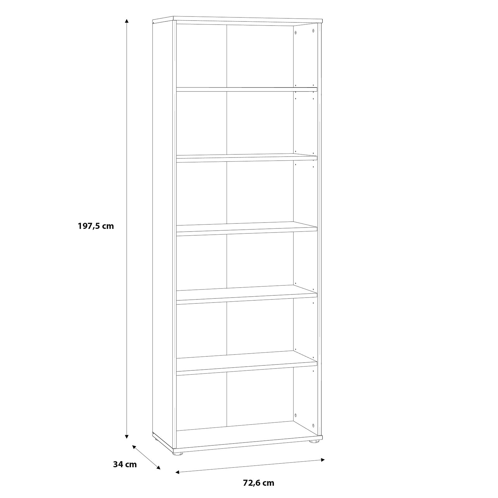 Standregal - Old Wood Vintage - 73x198 cm