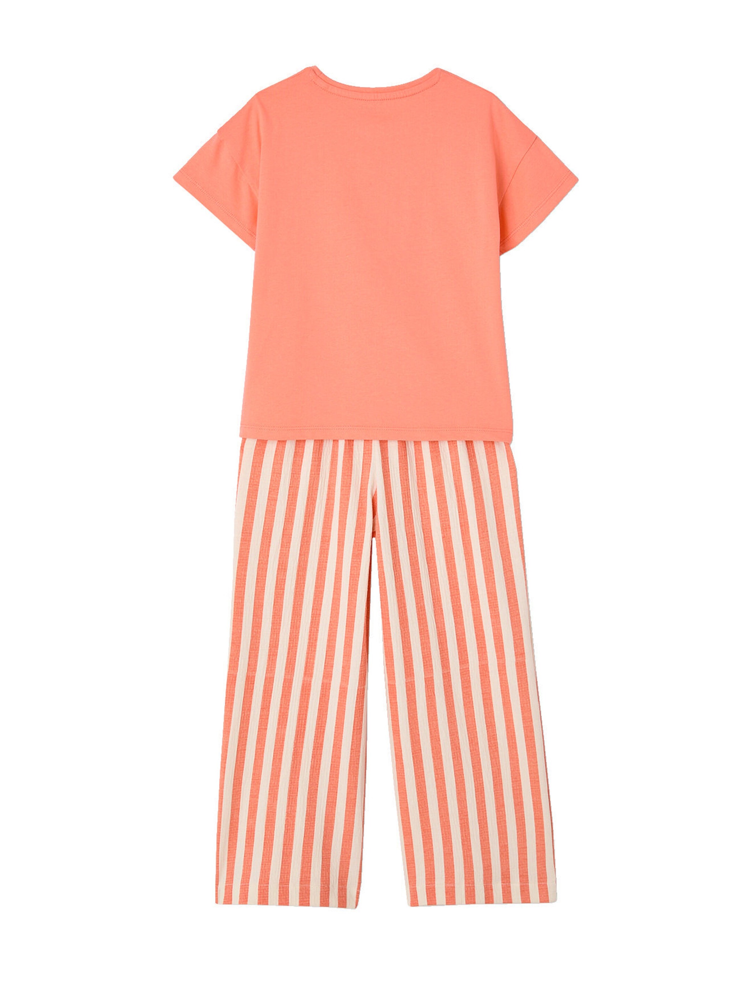 Vertbaudet Mädchen-Set: T-Shirt & weite Hose koralle