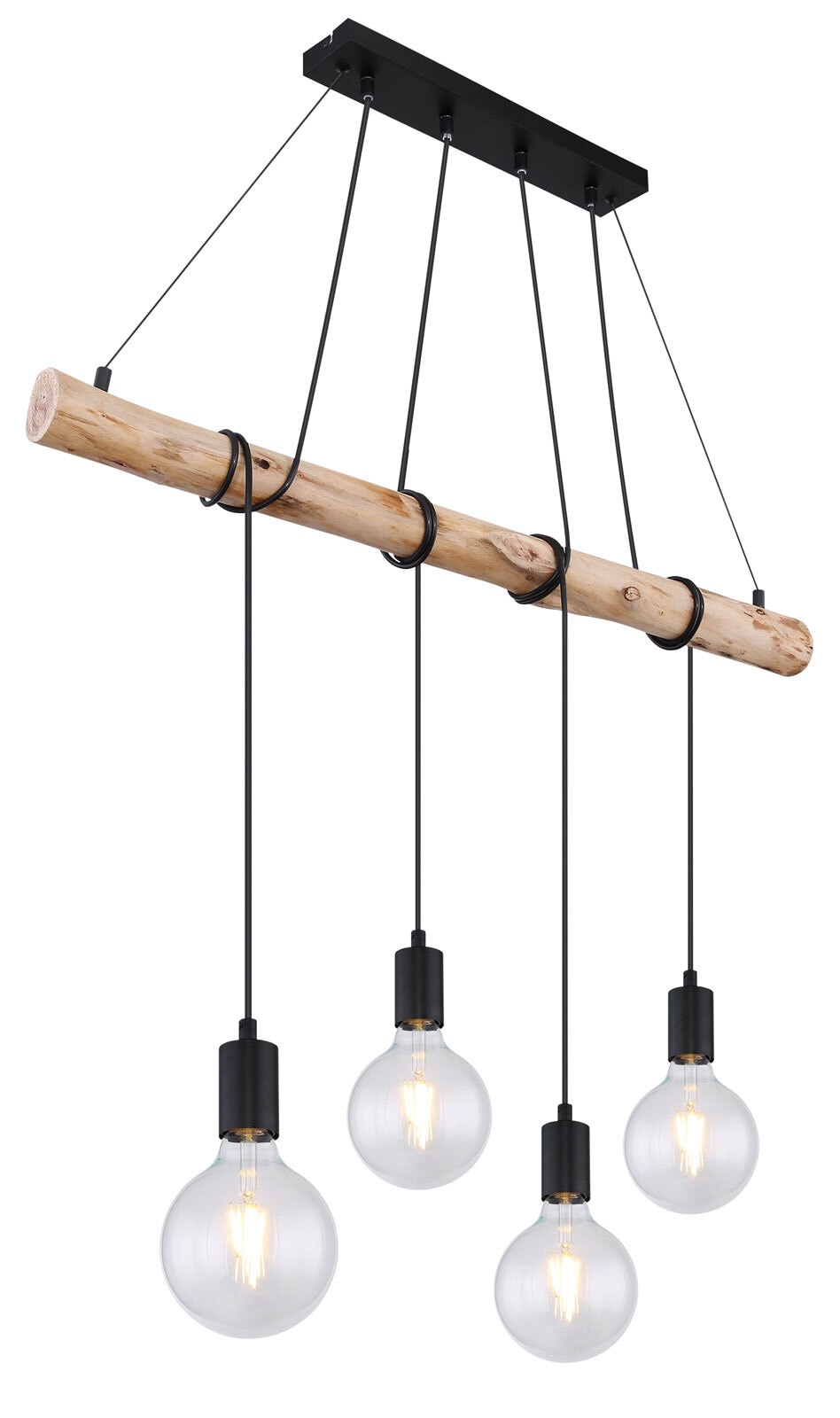 AUSTON Pendellampe braun, schwarz 15439, B/H/T: 90 x 120 x 7 cm, Metall, Holz