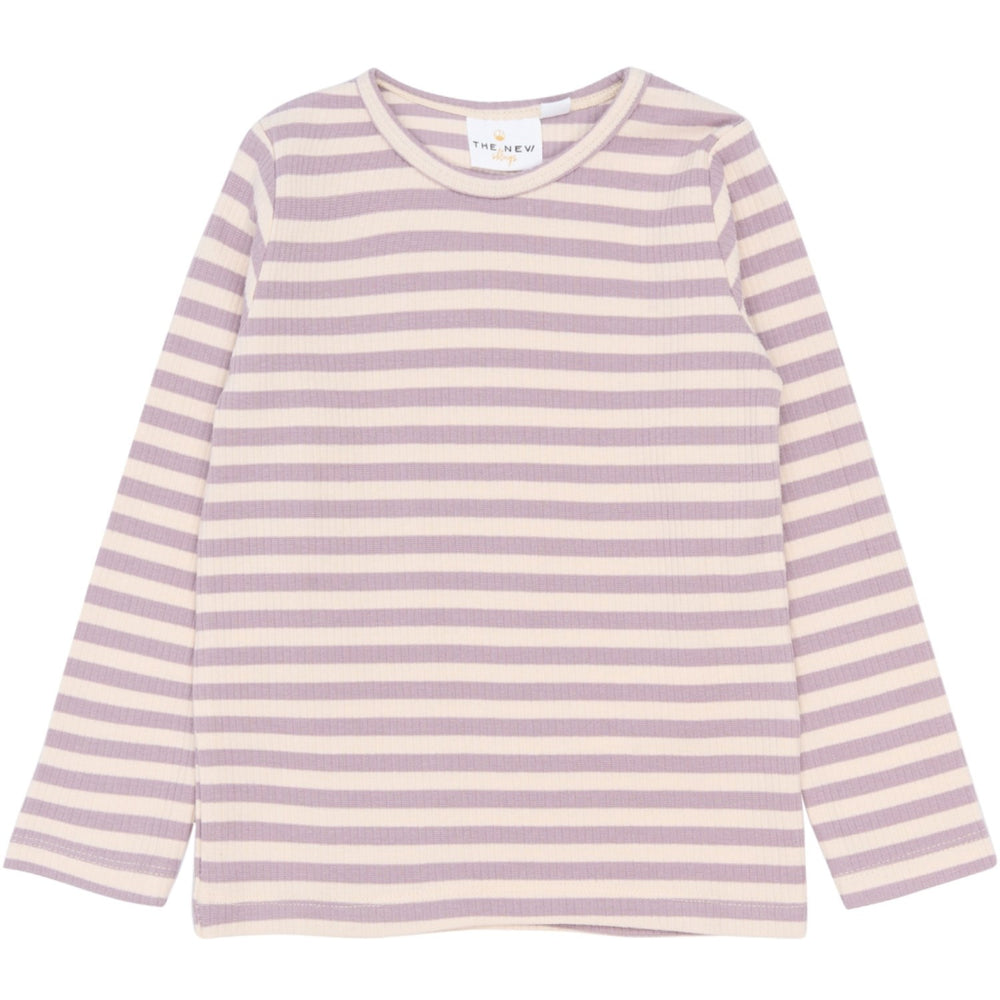 Køb THE NEW Siblings Sea Fog Striped Tnstfro L_S Rib Tee