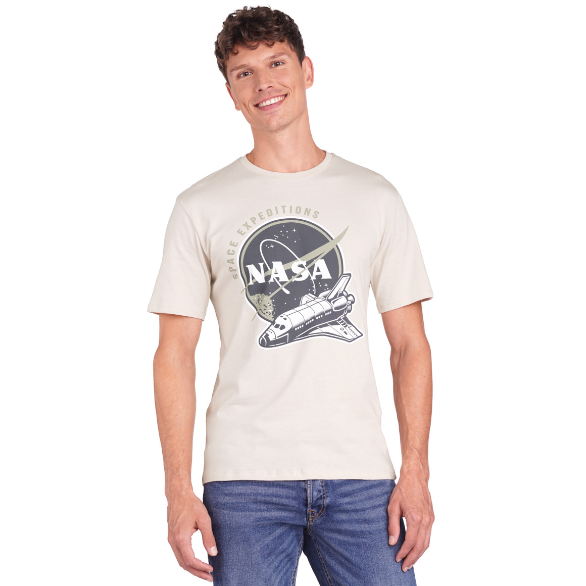 VanVaan NASA T-Shirt mit großem Print beige