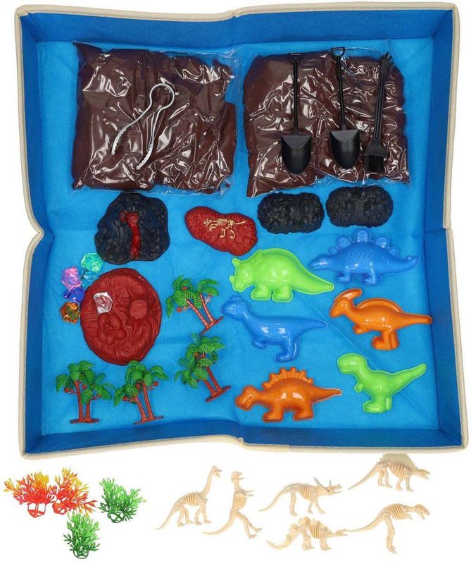 Speelzand - Dinowereld - 1000 gram - Bruin - Inclusief Speelmat