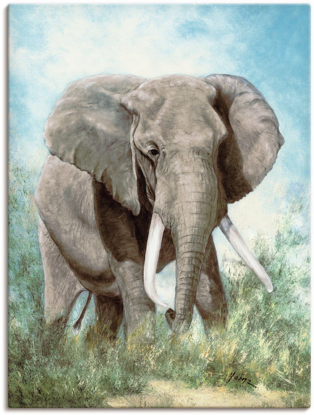 Artland Leinwandbild »Elefant« Wildtiere 1 Stk. tlg. auf Keilrahmen gespannt