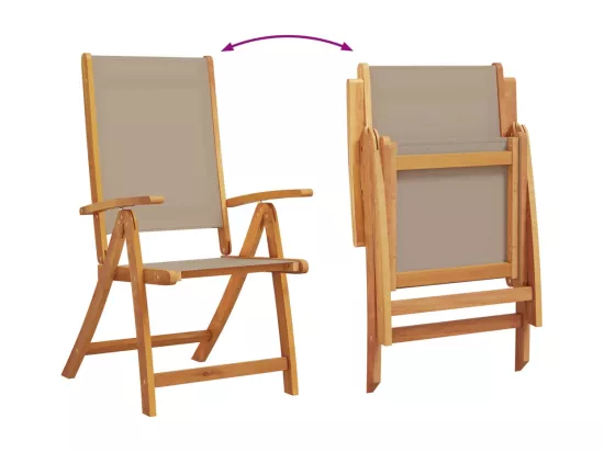 Ensemble à manger de jardin 9 pièces bois d'acacia solide textilène