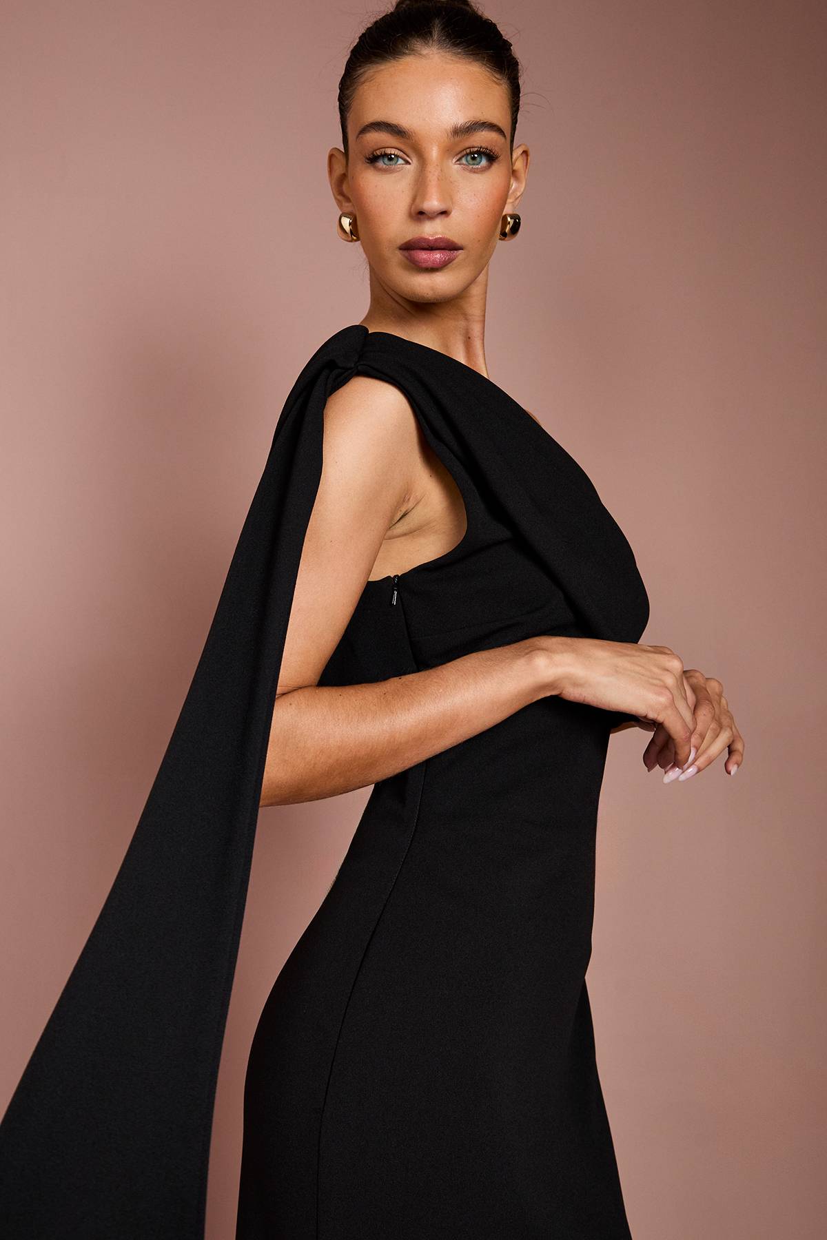 Coast Robe Longue en Crêpe Stretch à Une Épaule