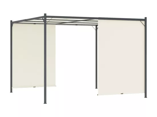 Pergola avec toit réglable Crème Blanc 3x3 m Acier