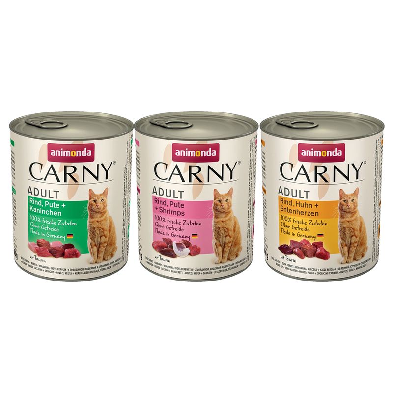 Lot 3 saveurs animonda Carny Adult 6 x 800 g