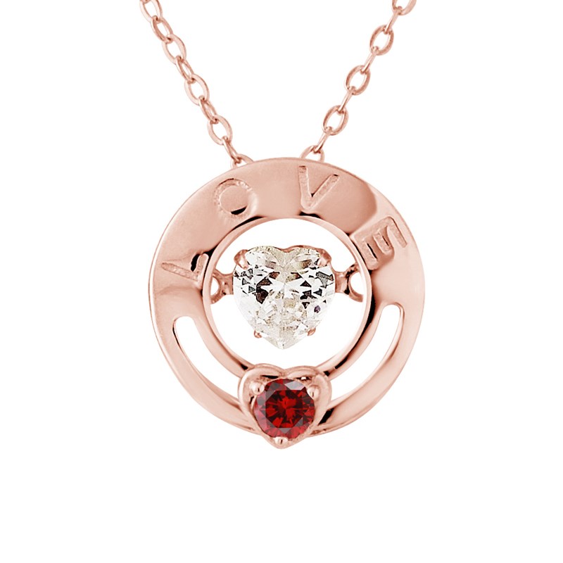 Collier CERCLE LOVE - Oxyde de zirconium - Argent plaqué or rose