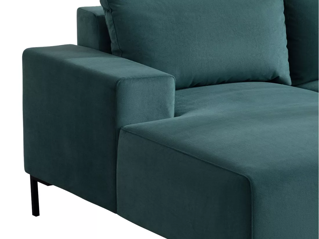 Canapé d'angle gauche en velours vert MADALENI