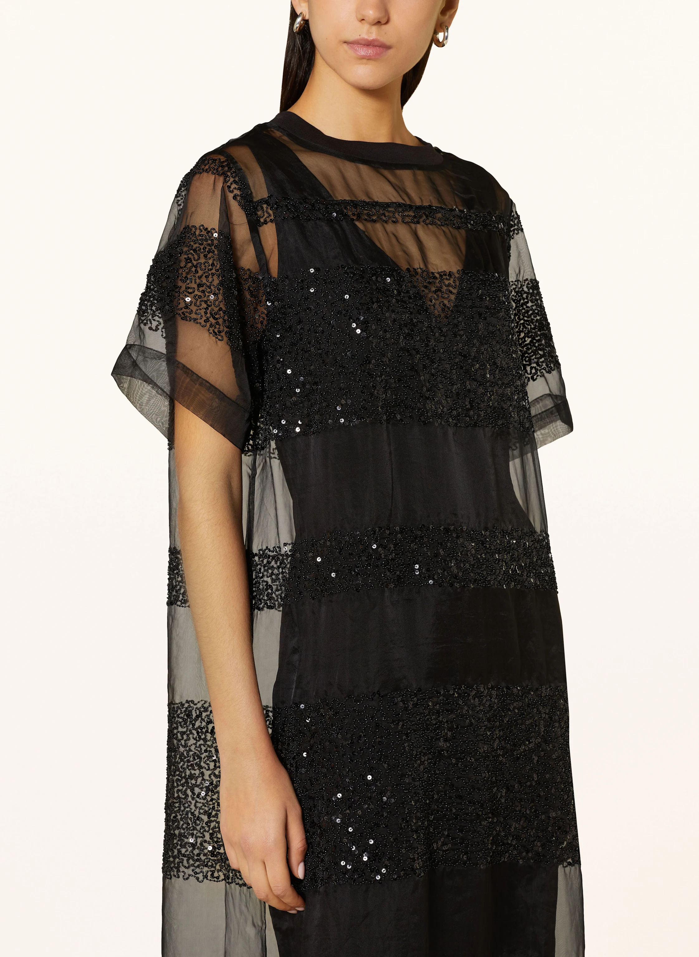 ALLSAINTS Kleid IZABELA mit Schmuckperlen und Pailletten