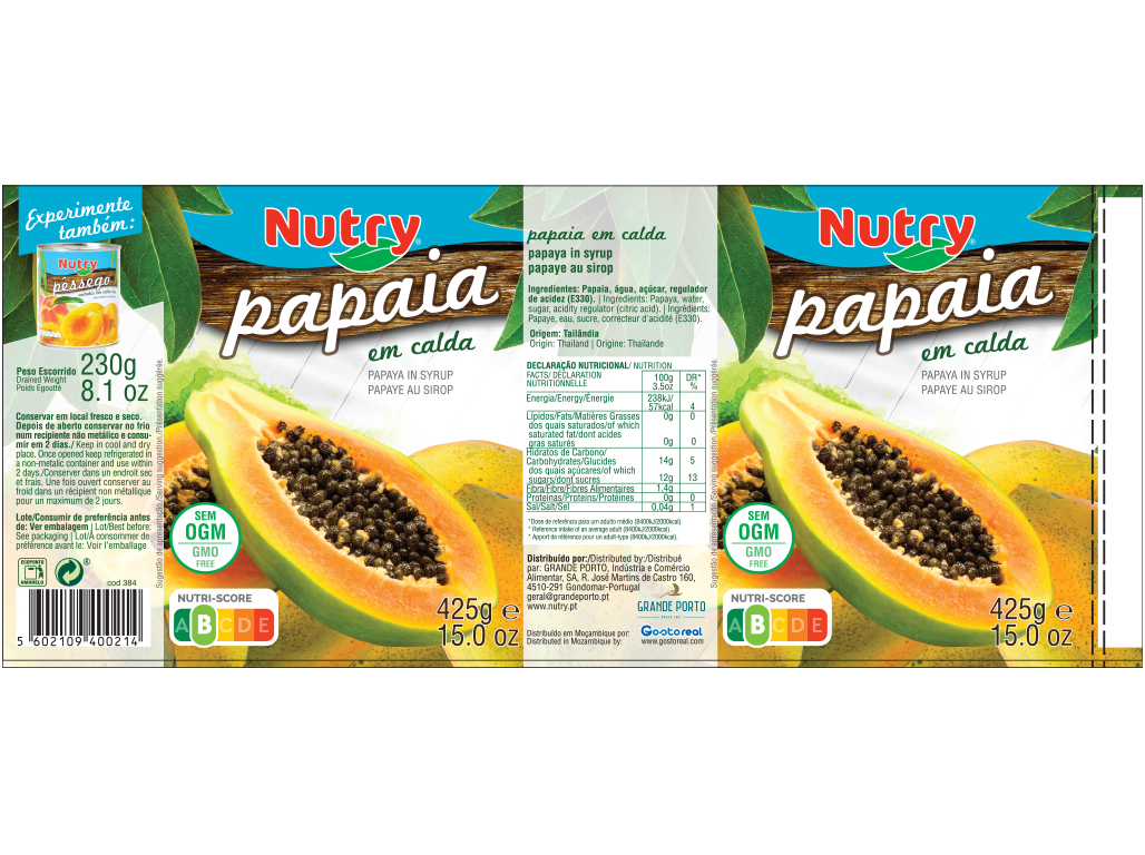 PAPAIA NUTRY EM CALDA 425 G
