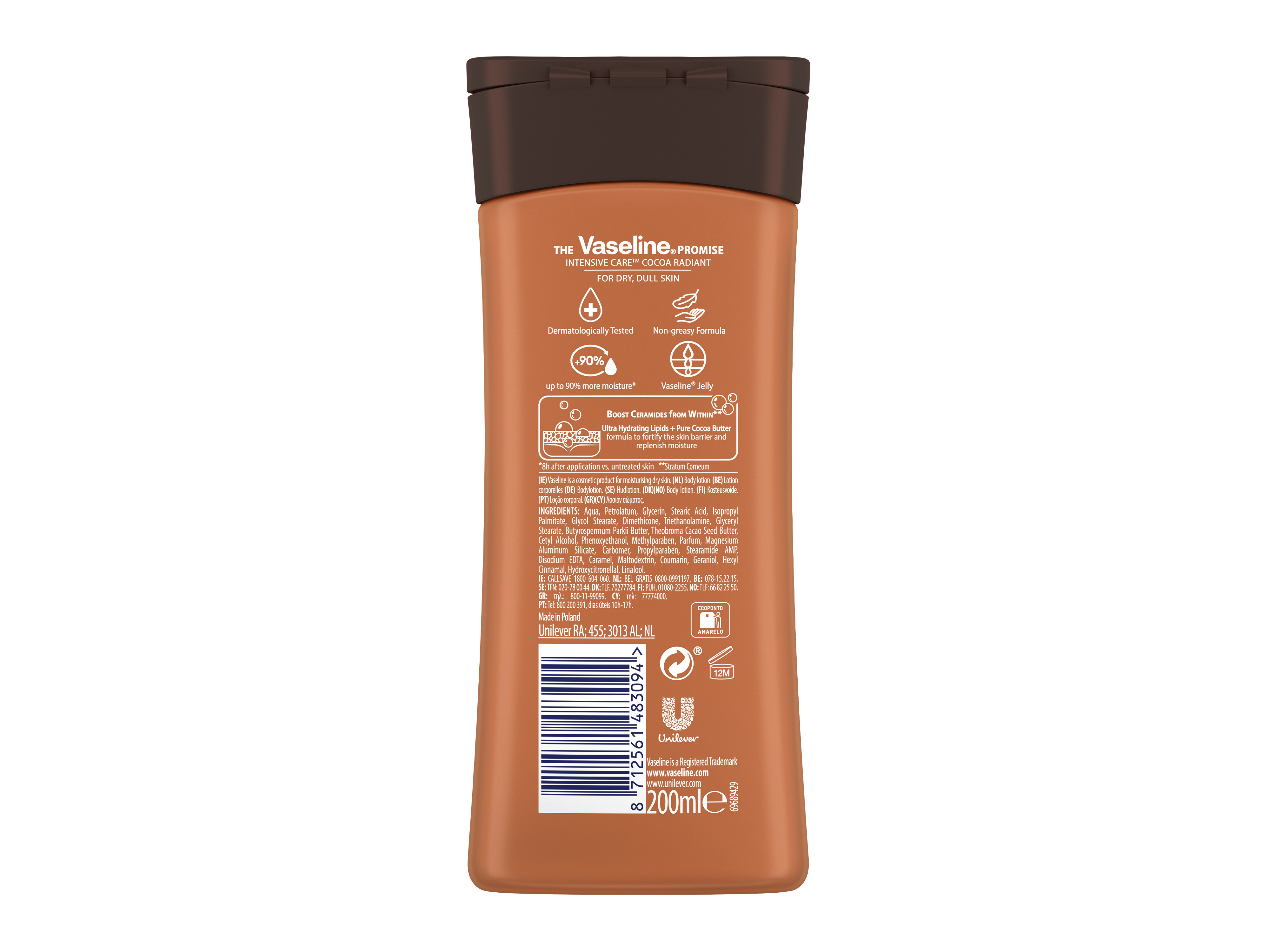 LOÇÃO VASELINE COCOA RADIANT 200ML