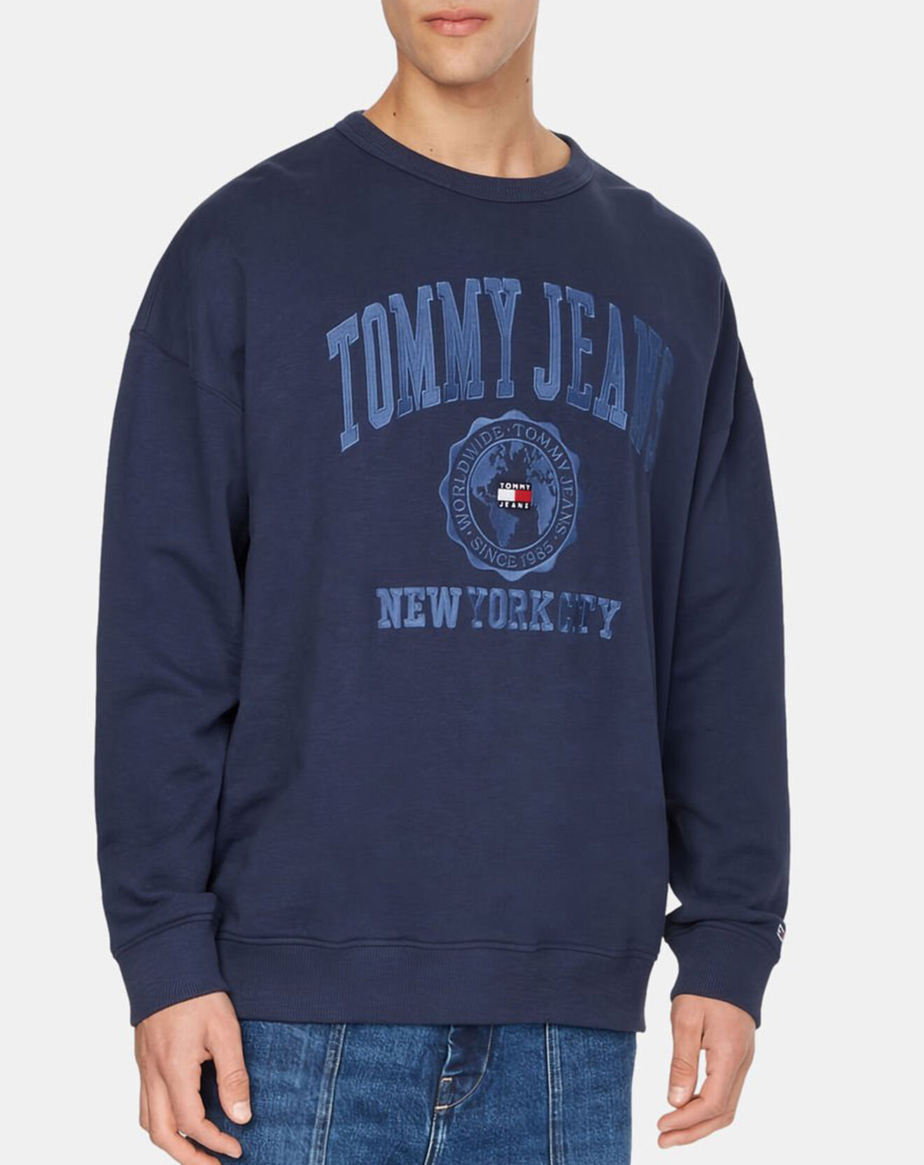 Tommy Jeans Sweat Reverse Slub bleu marine
