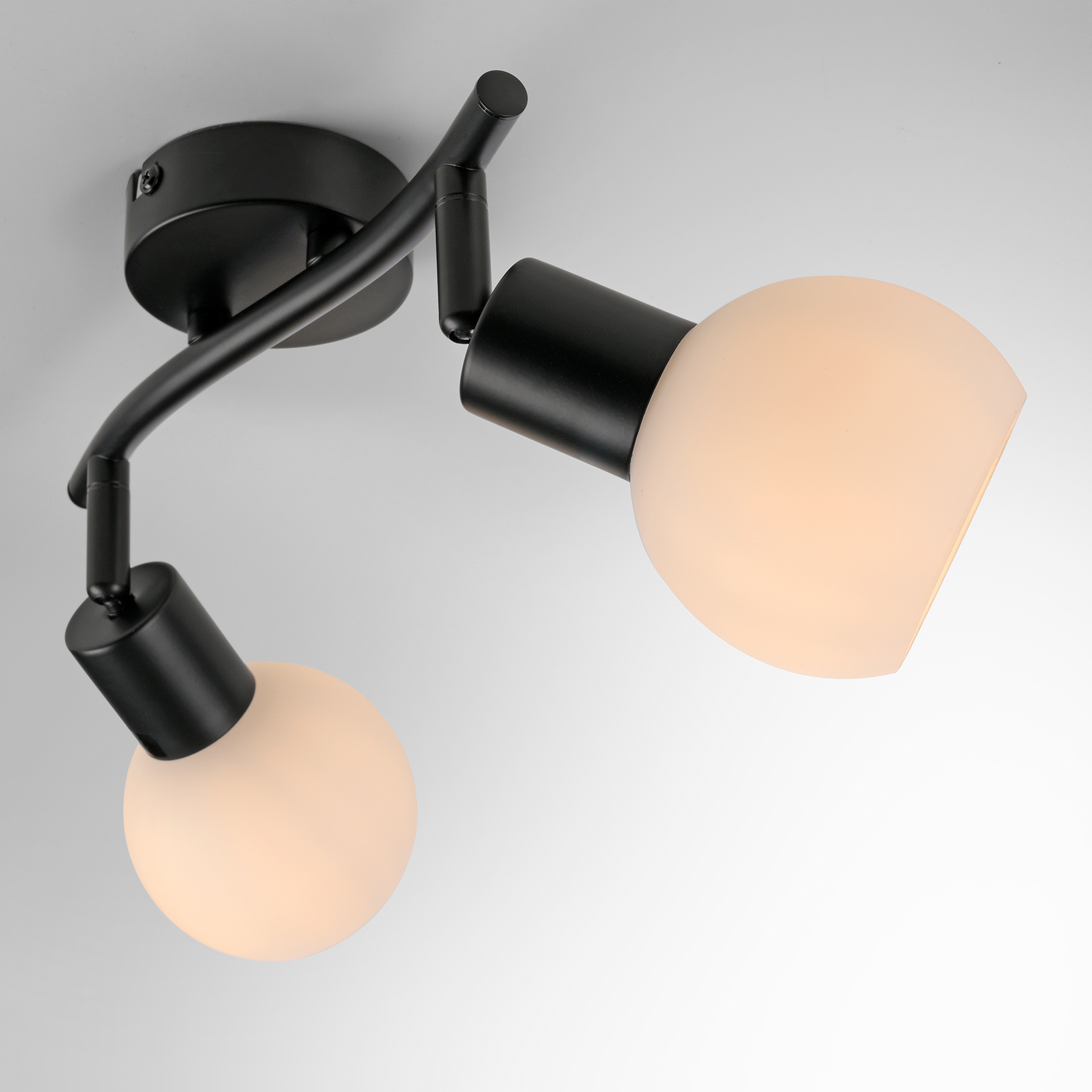 LED-Deckenstrahler - schwarz - 2-flammig