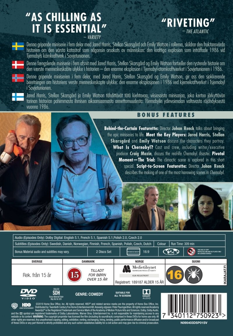 Chernobyl / Tjernobyl - HBO Serie 2019 - DVD