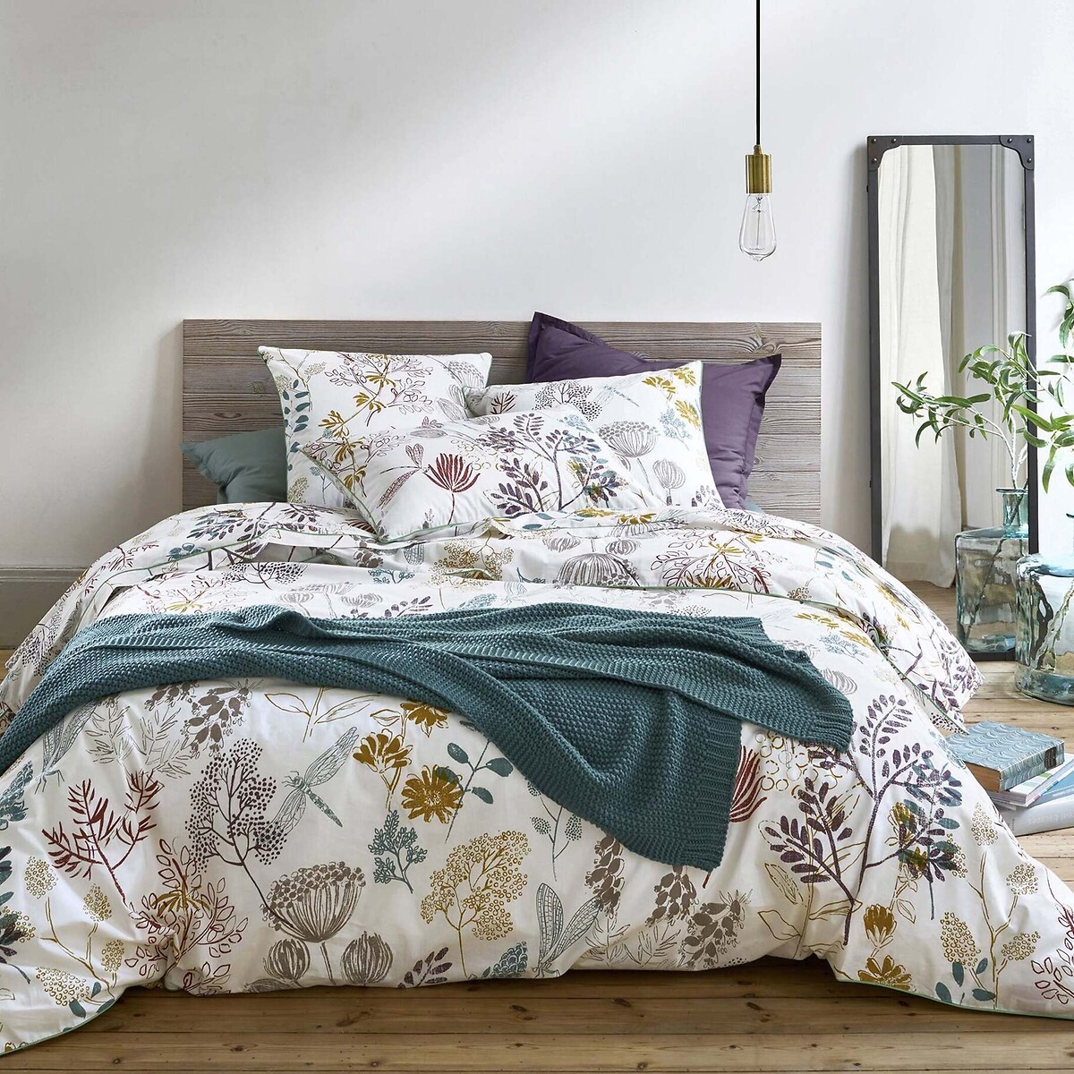 LA REDOUTE INTERIORS<br>Lençol de cima em percal de algodão, Botanique