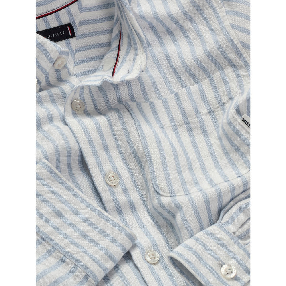 Køb Tommy Hilfiger Breezy Blue Stripe Hør Blend Striped Skjorte LS