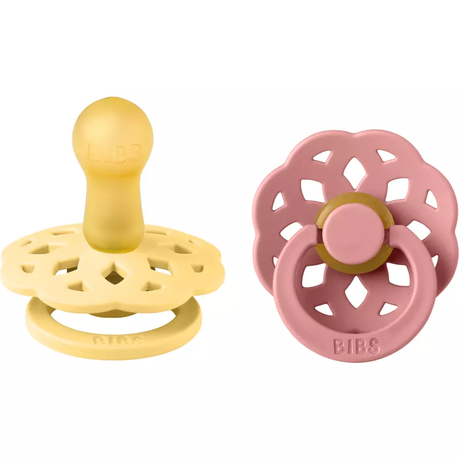 BIBS® Schnuller Boheme 6-18 Monate Pale Butter & Dusty Pink 2 Stk.
