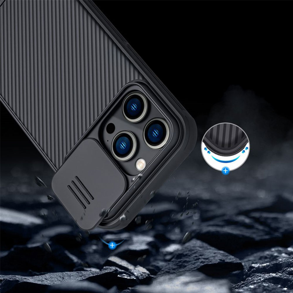 iPhone 14 Pro Schutz Hülle Cam-Slider Kameraschutz - Schwarz