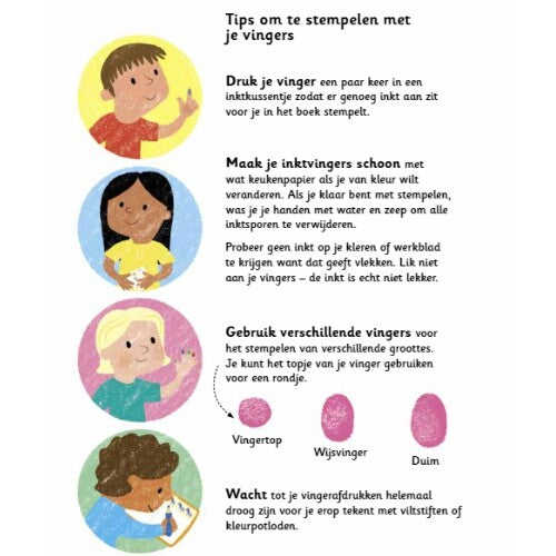 Uitgeverij usborne stempelen met je vingers - eenhoorns en elfjes |ilovespeelgoed.nl
