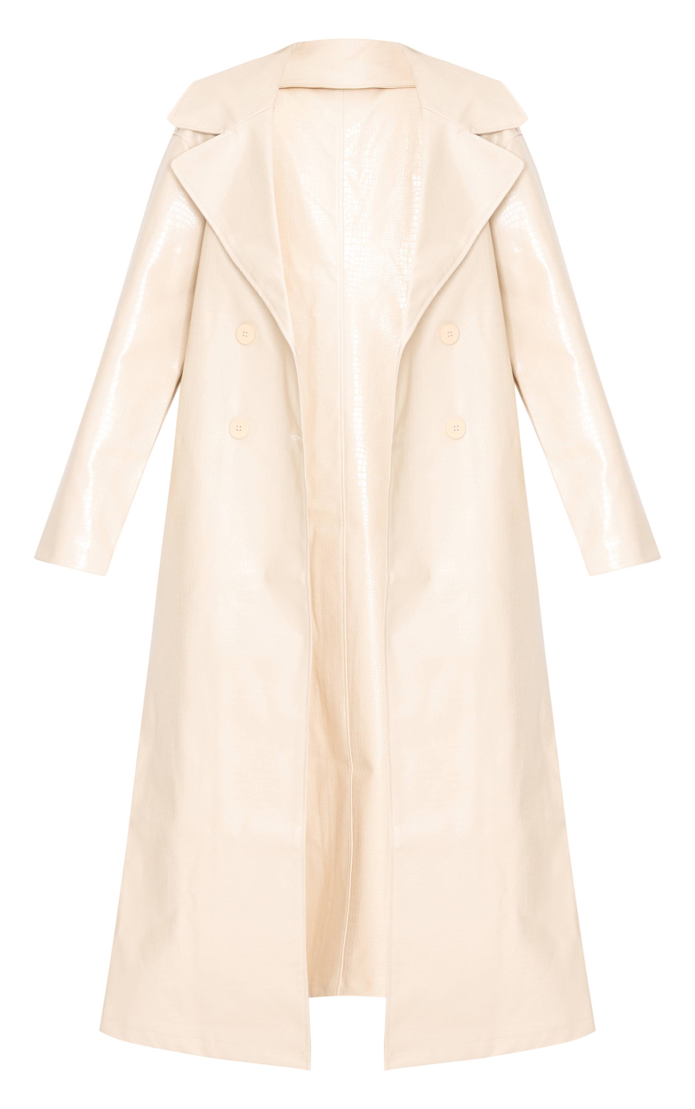 Sable Trench-coat En Synthétiquecuir Effet Croco