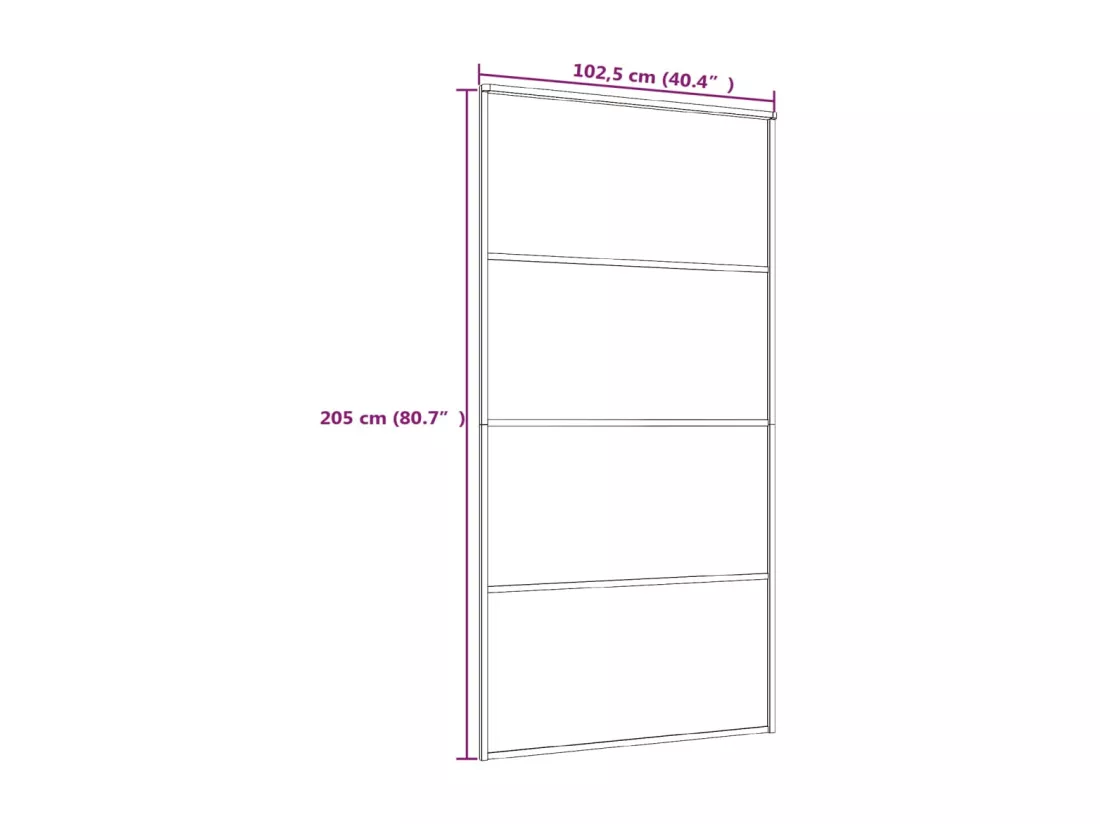 Porte coulissante Verre ESG et aluminium 102,5x205 cm Blanc