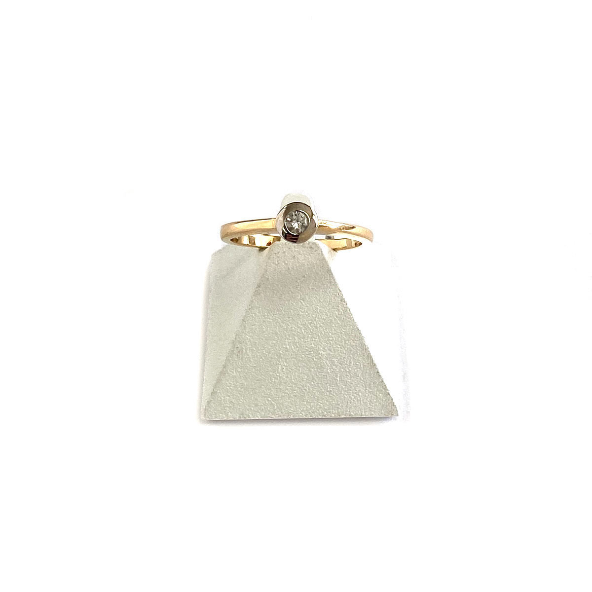 Bague d'occasion or 750 2 tons et diamant