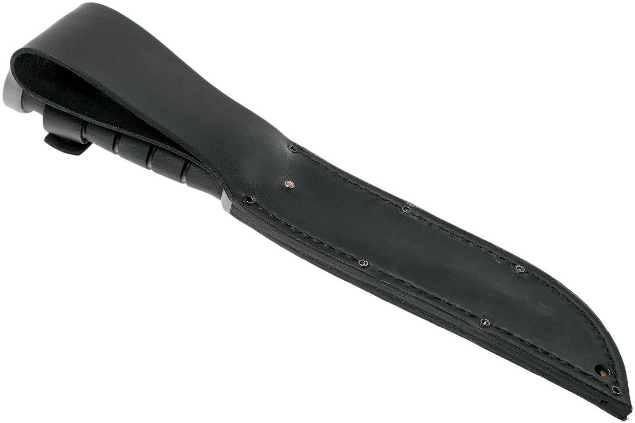 KA-BAR D2 Extreme Fighting Knife 1283, serrated blade, Kraton handle, lederen schede