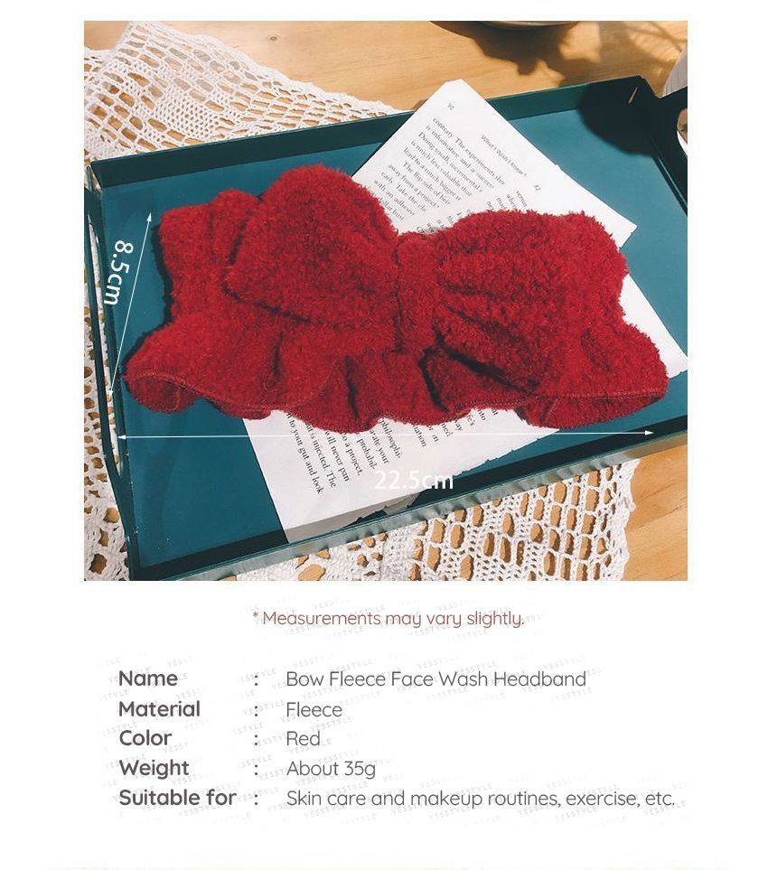 Candy Lemon - Fleece gezichtsreiniger hoofdband met strik