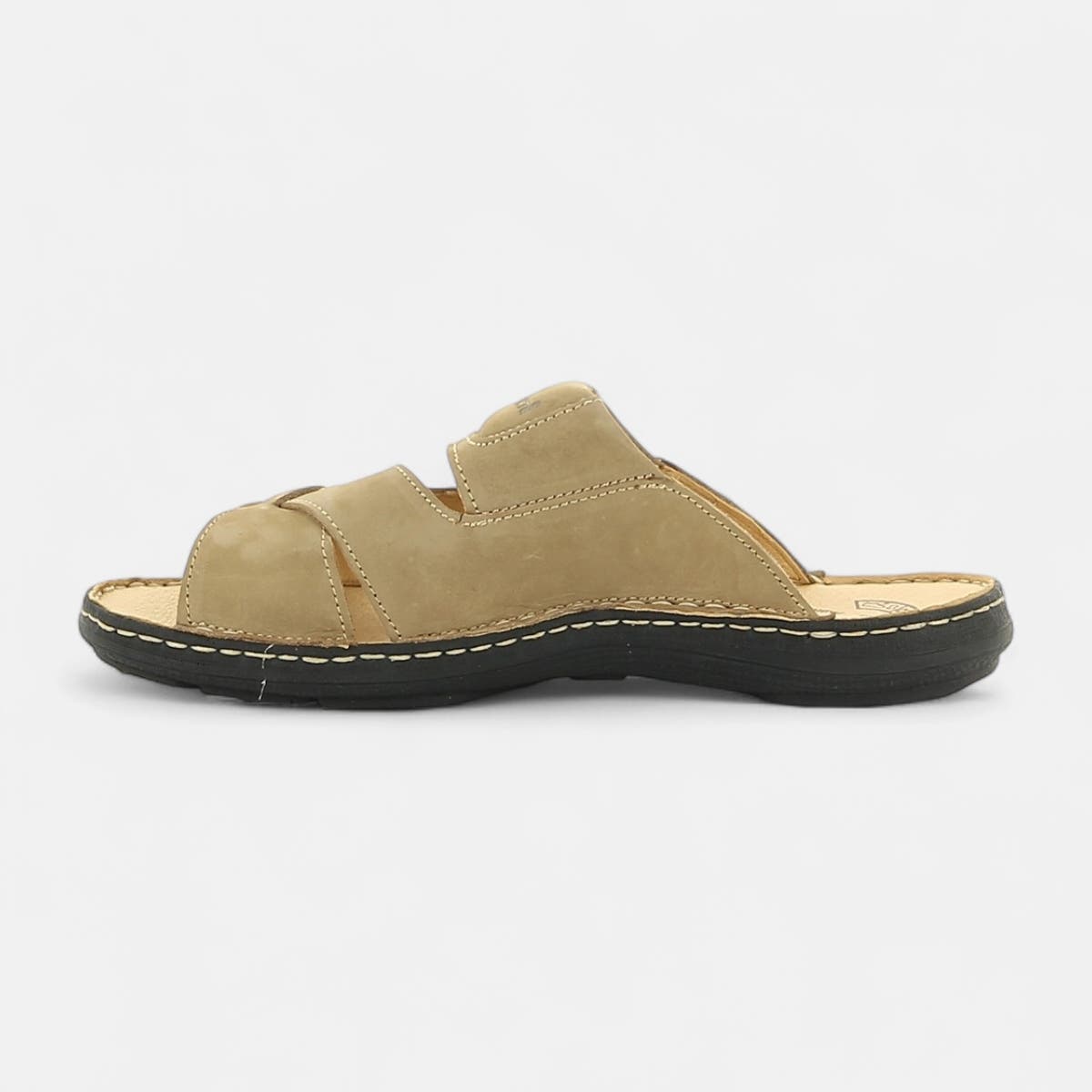 Nu-pieds Homme en cuir beige