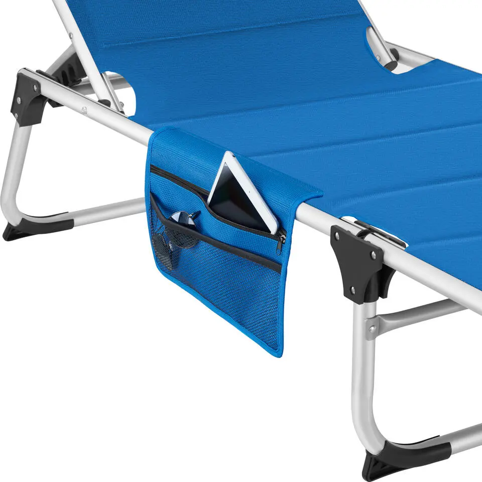 tectake Ligbed Lorella gestoffeerd, inklapbaar, Blauw