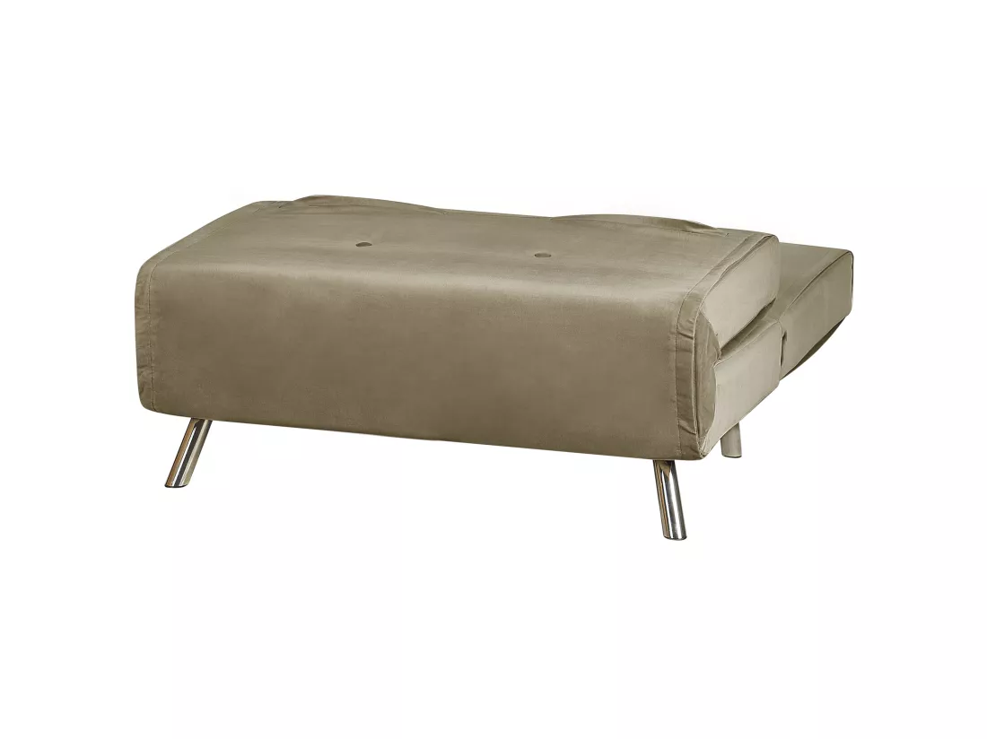 Canapé convertible 1 place en velours vert olive FARRIS