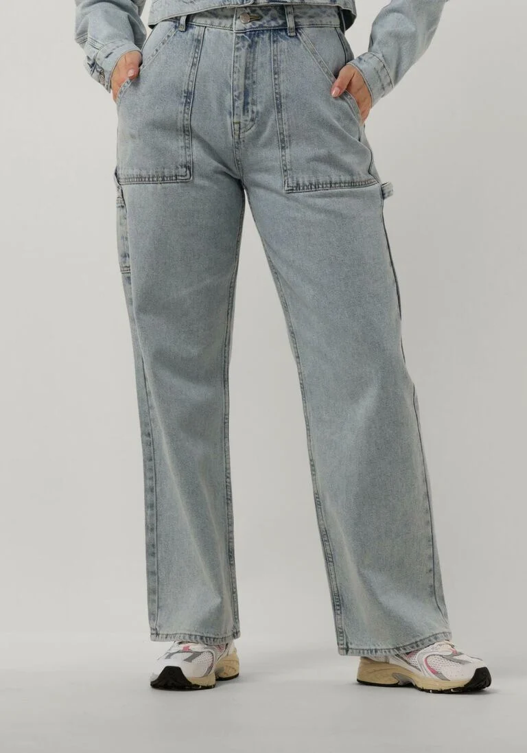 COLOURFUL REBEL blauwe colourful rebel wide jeans tinsley denim worker pants