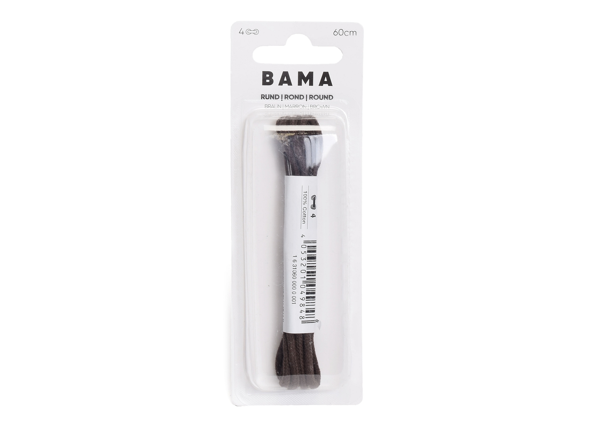 Lacet rond 60 cm brun