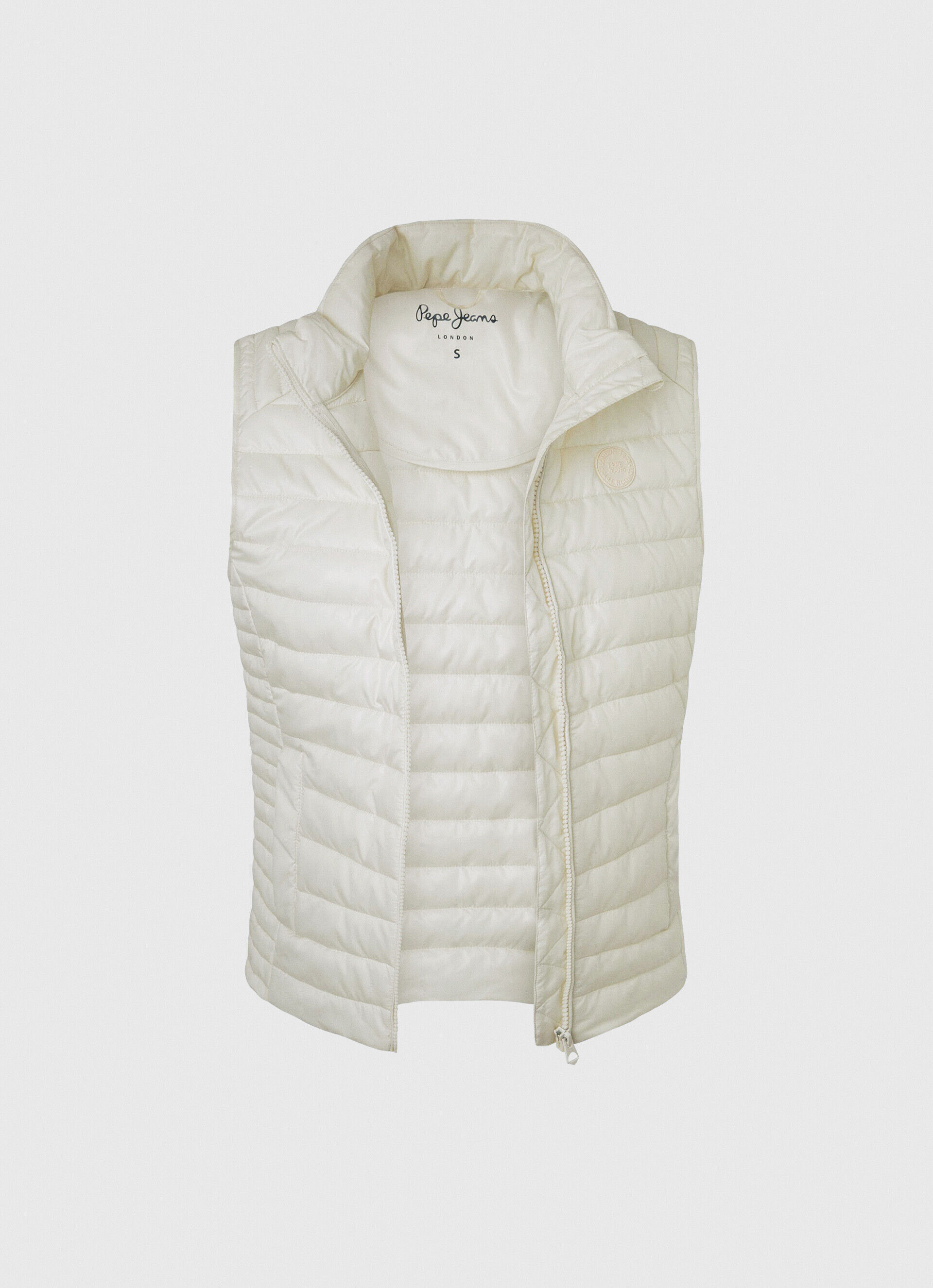 CHALECO ACOLCHADO LOGO PARCHE GOMA - buttermilk white