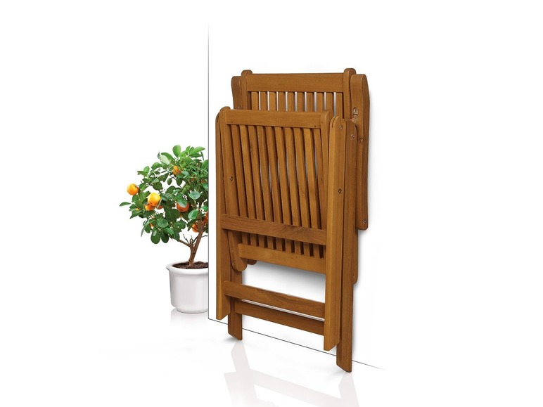 Houten tuinklapstoel met hoge rugleuning