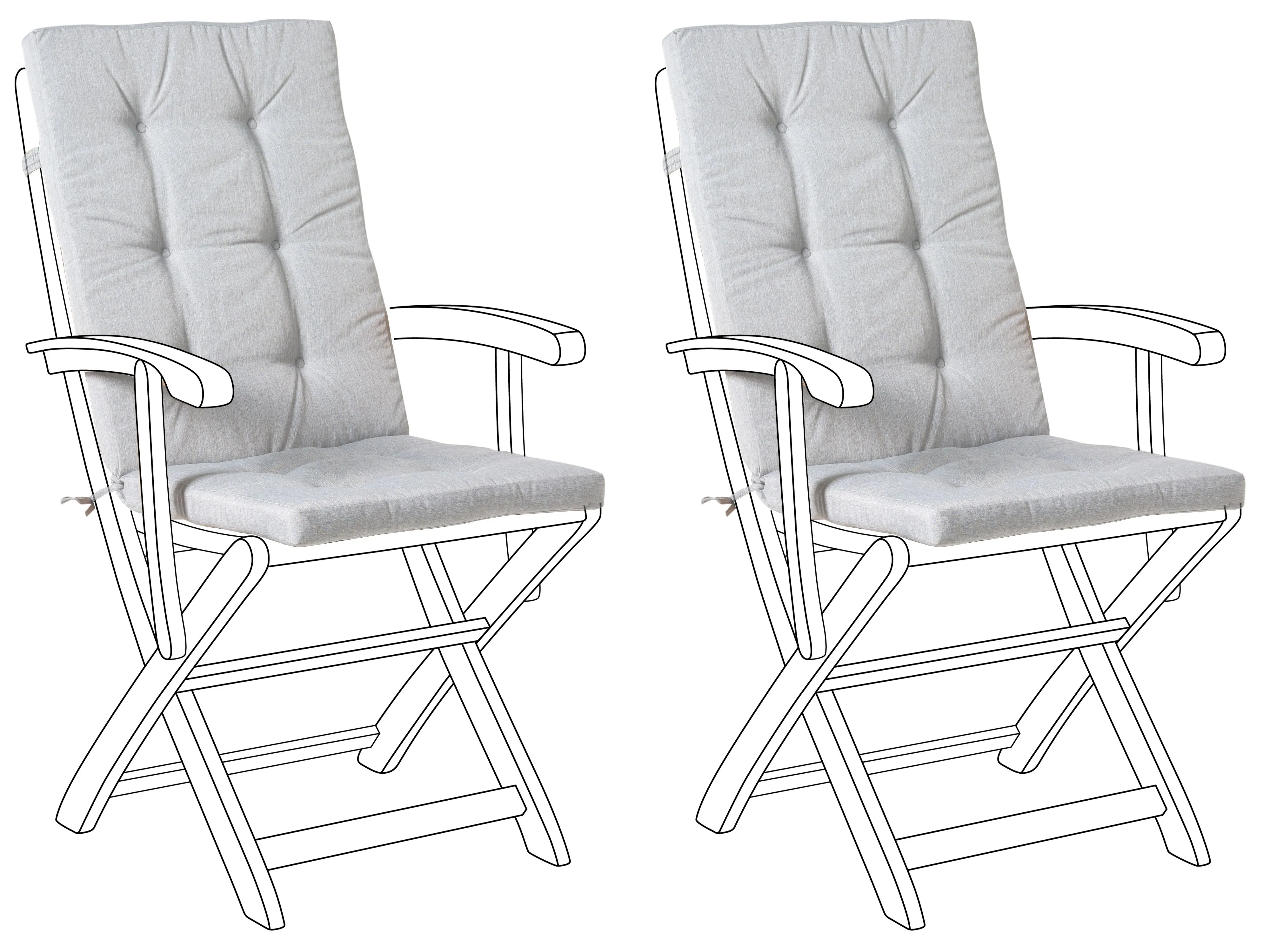 Set van 2 rug/zitkussens MAUI PREMIUM Grijs melange