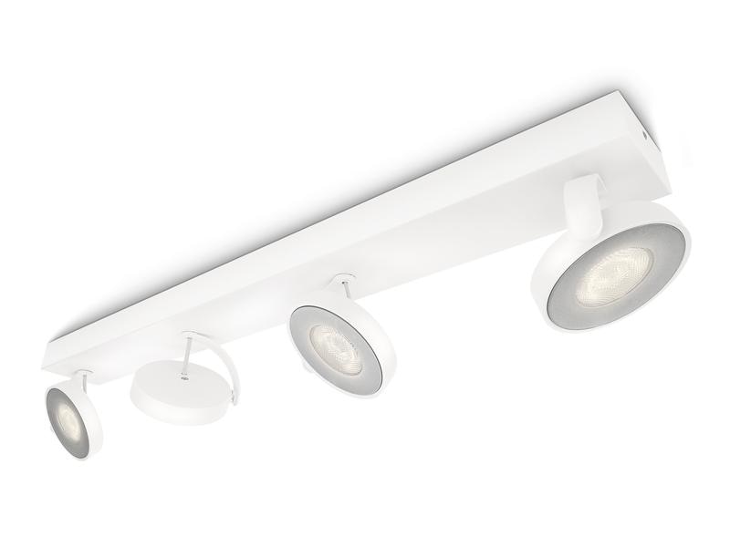 Philips Aufbauspot Clockwork, 4 x 4.5 W, 2000 lm, 2700 K, W Aufbauleuchte mit beweglichem Leuchtenkopf